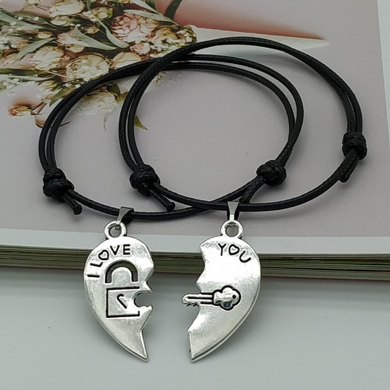 New Fashion Couple Bracelet Stitching Heart Bracelets Women Cute Cat