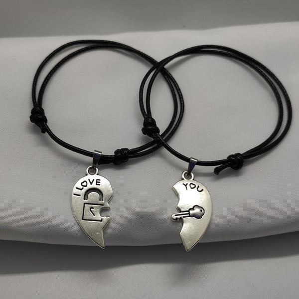 New Fashion Couple Bracelet Stitching Heart Bracelets Women Cute Cat
