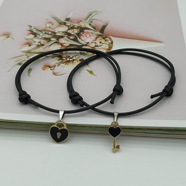 New Fashion Couple Bracelet Stitching Heart Bracelets Women Cute Cat