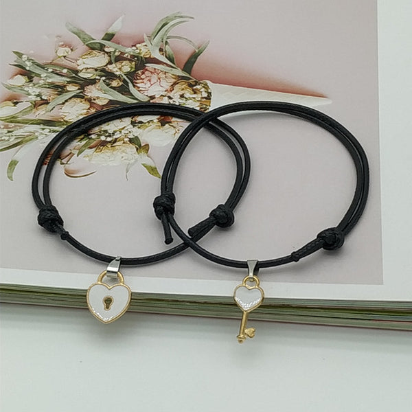 New Fashion Couple Bracelet Stitching Heart Bracelets Women Cute Cat