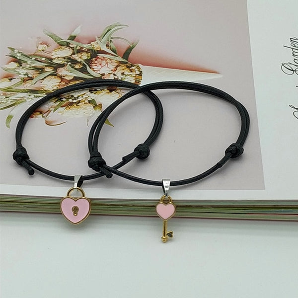 New Fashion Couple Bracelet Stitching Heart Bracelets Women Cute Cat