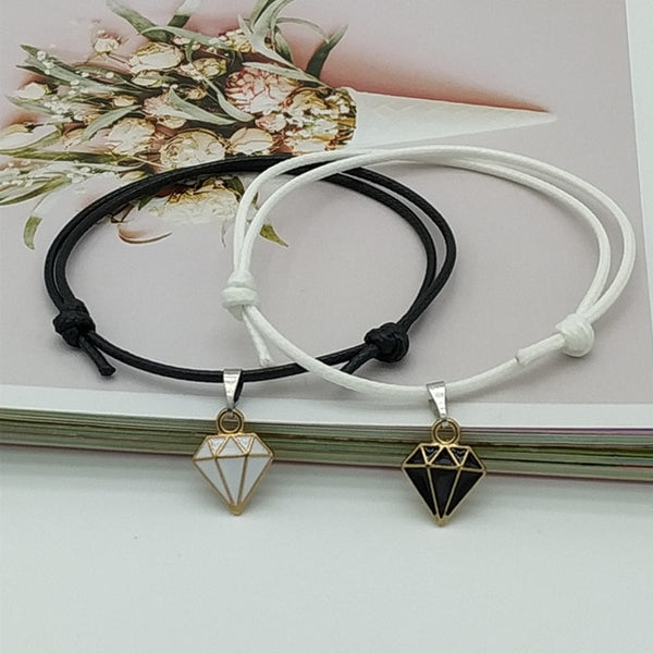 New Fashion Couple Bracelet Stitching Heart Bracelets Women Cute Cat