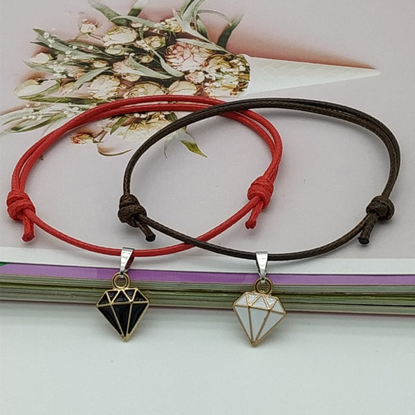 New Fashion Couple Bracelet Stitching Heart Bracelets Women Cute Cat