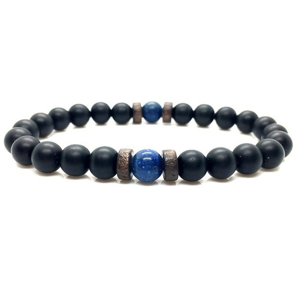 Men Bracelet Natural Moonstone Bead Tibetan Buddha Bracelet chakra Lava Stone