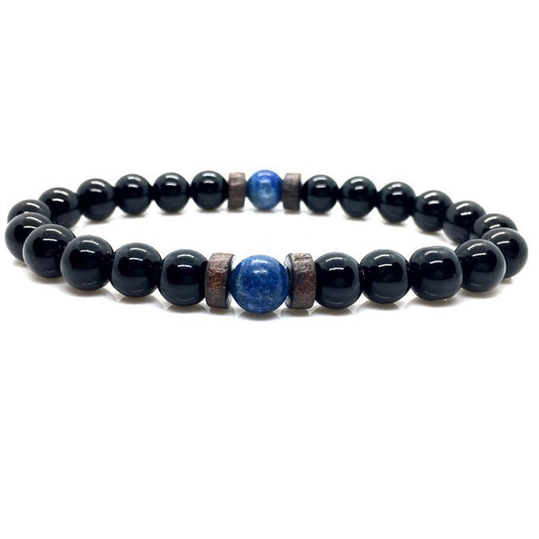 Men Bracelet Natural Moonstone Bead Tibetan Buddha Bracelet chakra Lava Stone
